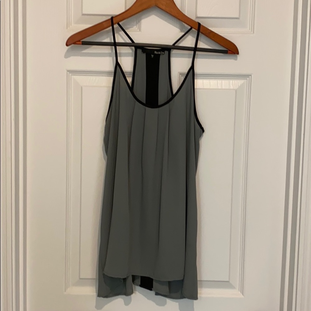 Green and block blouse